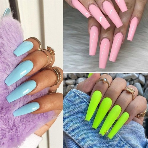 Extension Full Cover Coffin Fake Nail Nail Tips False Nails Ballerina Nail - Picture 9 of 18