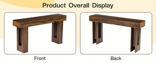 63" Farmhouse Wooden Sofa Table Behind Couch, Entryway/Hallway/Living Room - Picture 12 of 12