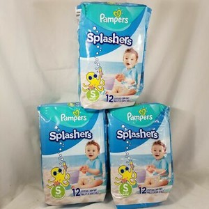 3x Pampers Splashers Baby Diapers Small 13-24 lb Beach Pool Ocean Water