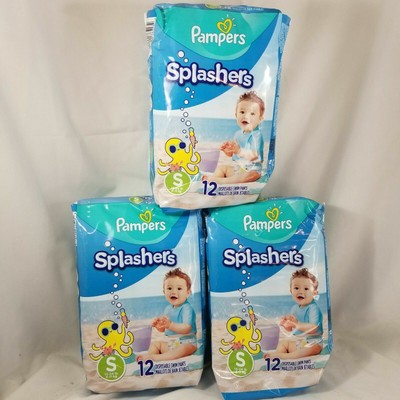 3x Pampers Splashers Baby Diapers Small 13-24 lb Beach Pool Ocean Water