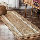 Handmade Scalloped Jute Rugs Stairs Runner Rug Living Room Carpets 2.6x4 4x20 ft