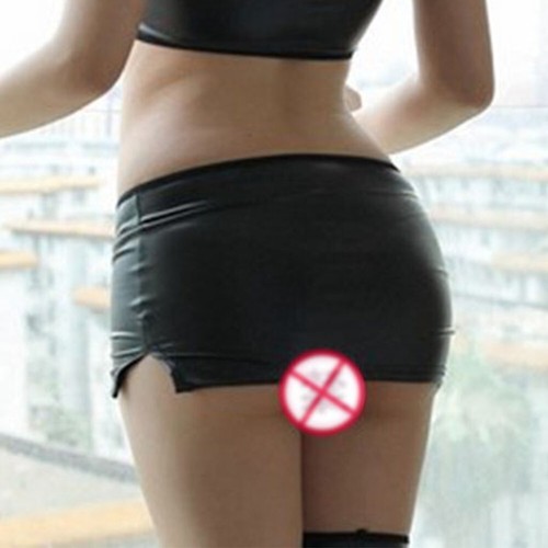 Vita Bassa Gonna Look Mini Gonna Similpelle Elasticizzato Aderente Stretch - Picture 8 of 23
