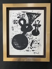 🔥 Joan Miro | Vintage 1983 Signed Colorful Print | Mounted and Framed