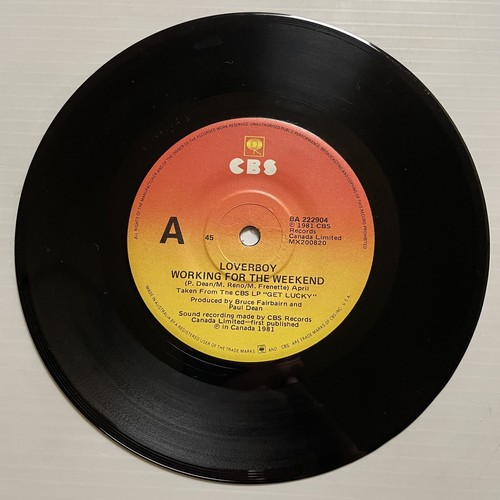 Loverboy Everybody’s Working For The Weekend Vinyl Record 7” 45 RPM CBS 1981 - Picture 8 of 24