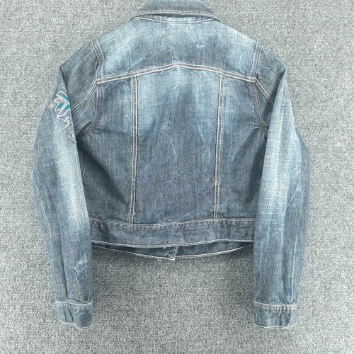CRUEL Damen Mädchen Cropped Denim Jeansjacke Distressed Faded Größe Small - Bild 5 von 9