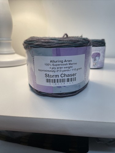 Alluring Aran 100% Superwash Merino Cake Yarn Color- Storm Chaser - Picture 12 of 13