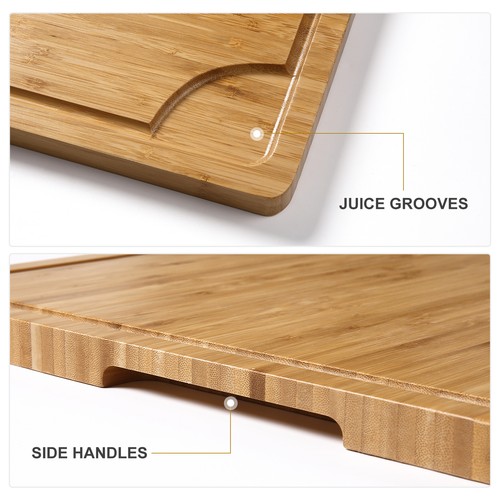 Extra Large Carbonized Bamboo Wood Cutting Board 24'' x 18'' Butcher Block - Picture 8 of 12