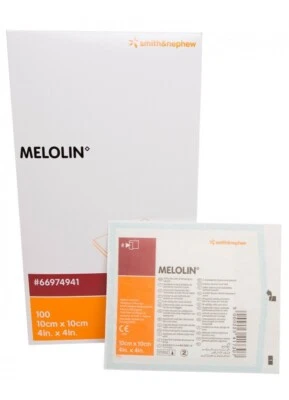MELOLIN 10cm x 10cm PFA Low-adherent Absorbent Dressings **from 48p/dressing**