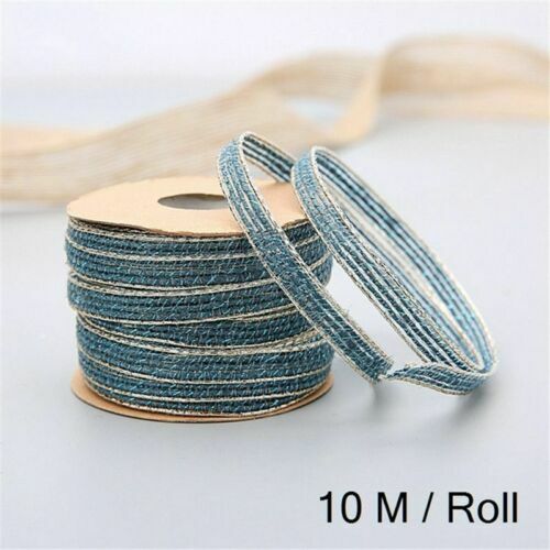 Gift 10M/Roll Decoration Craft DIY Jute Packing Christmas Burlap Lace Ribbon - - Picture 17 of 25