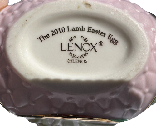 Lenox Easter Eggs Bunny 2007 & Lamb 2010 Edición Limitada Caja Baratija Borde Dorado - Imagen 13 de 14