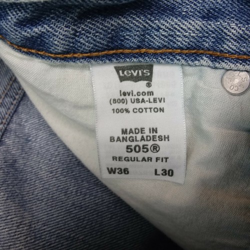Levis 505 Jeans Actual 34" x 29" Regular Fit Straight Blau 100% Baumwolle 5 Pocket - Bild 6 von 6