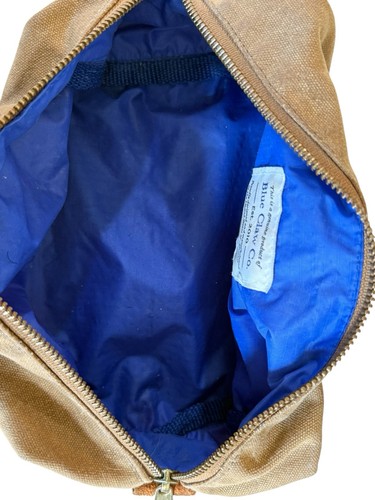 Blue Claw Co. Waxed Canvas And Brown Leather Toiletry Travel Dopp Bathroom Bag - Picture 7 of 8