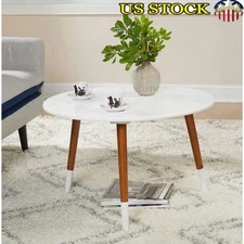 Sara Round Coffee Table Two Tone Accent Table Indoor Use Modern Design