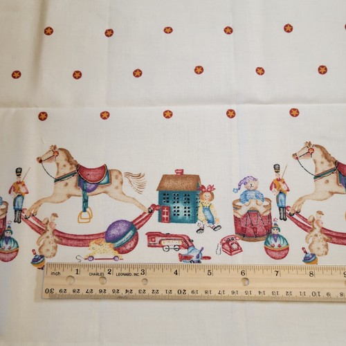 Cotton Fabric Rocking Horse Border Toys Daisy Kingdom 1988 Past & Present 26x45" - Picture 6 of 16