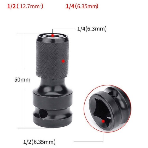 Taladro de destornillador hexagonal de 1/4" soporte de broca de extensión magnético de 1/2 pulgada de accionamiento a acero - Imagen 6 de 24