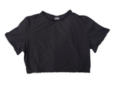 Skims Womens M Fits Everybody Super Cropped T-Shirt Short Sleeve Tee Top Onyx