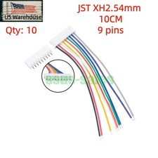 X10 JST XH 2.54mm 9-Pin Male-to-Female Extension Cable 10 cm  End Unsoldered 