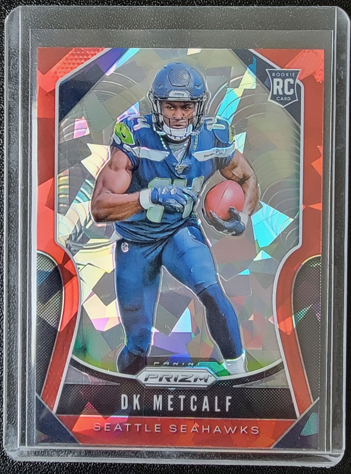 2019 DK Metcalf Panini Prizm Red Cracked Ice Rookie Card #343 RC Seahawks