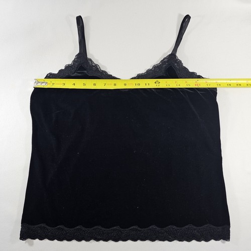 Coldwater Creek Womens Lace Cami Top Size L Y2K Velvet Romantic Soft Stretch - Picture 5 of 14