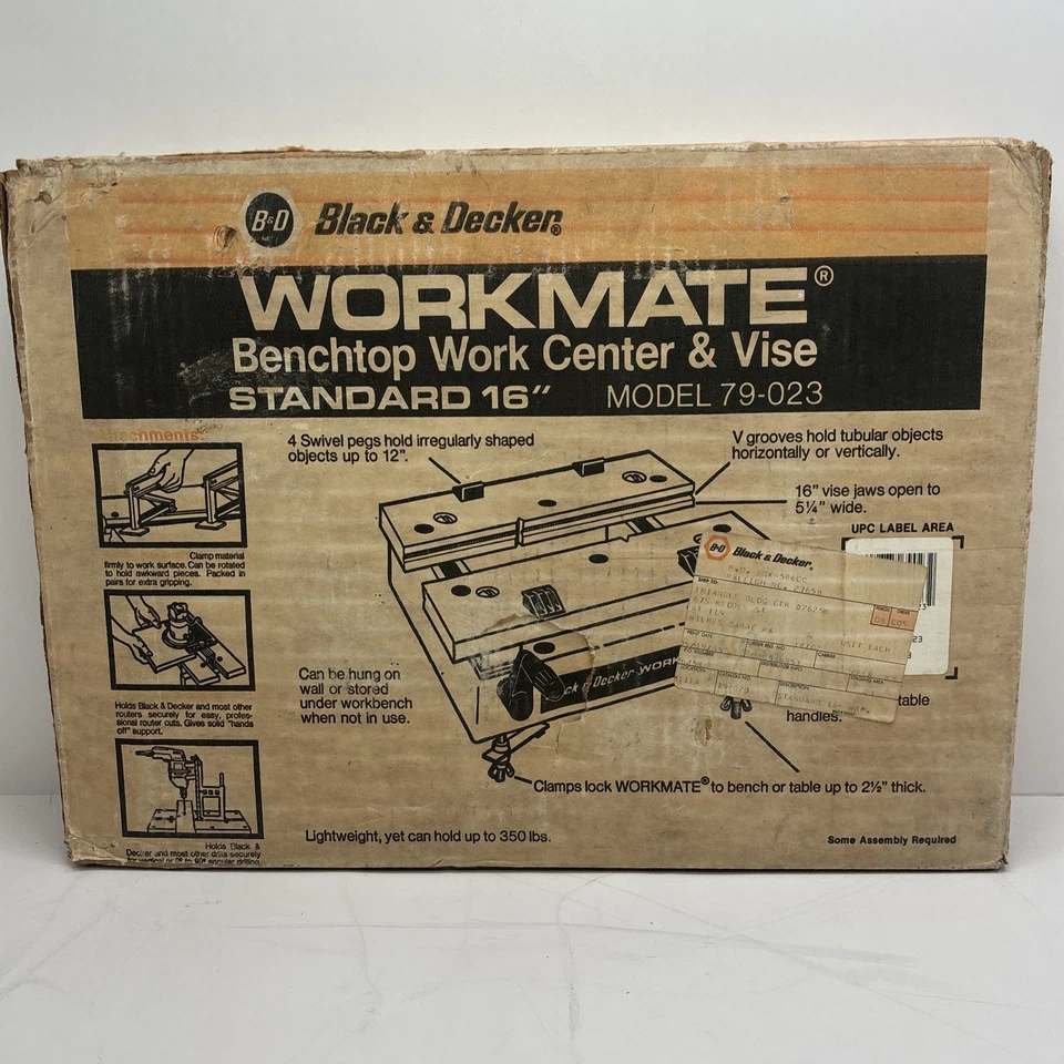Vintage Black & Decker Workmate 16” Benchtop Work Center Vise 79-023 New Sealed - Image 2 of 3