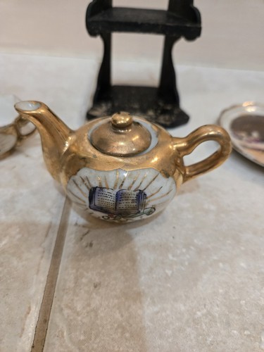 Piatto e supporto tazza teiera porcellana miniatura made in Japan con ultima cena - Foto 4 di 11
