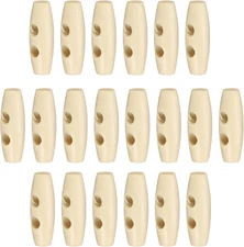 20Pcs Wooden Toggle Buttons 30Mm / 1.2" Wood Olive Sewing Buttons 2-Hole Wood Ho