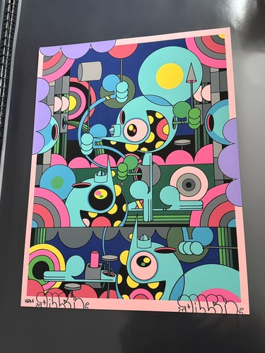 DALEK Space Monkey James Marshall Night Time Print HPM Hand Painted Multiple - Picture 2 of 9