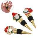 3pcs Christmas Wine Bottle Stopper Bottle Cap Corks Plug Sealers Santa Claus