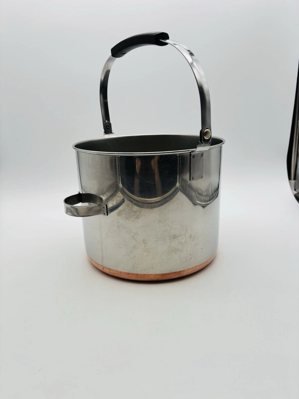 Vintage Revere Ware 1801 Copper Bottom 8 Qt Stock Pot with Bail Handle