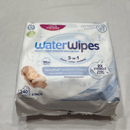WaterWipes Sensitive Newborn & Baby Wipes,3-In-1 Cleans 240Count Exp Apr 2027 - Picture 3 of 6