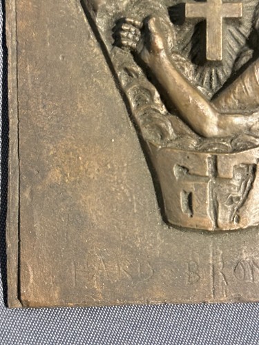 Antique Original Cast Bronze Salvage Religious Motif Spiritual Sculpture - Picture 3 of 9