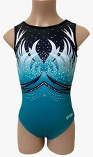 LIL'FOX Girls Gymnastics Tumbling Dance Acrobatics Leotards Teal Green Phoenix