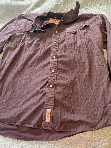 Rafter Cowboy Collection Hemd Herren Gr. XL lila mit weißen Knöpfen - Bild 2 von 11