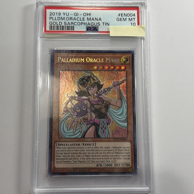 2019 YU-GI-OH! GOLD SARCOPHAGUS TIN EN004 Palladium Oracle MANA GOLD PSA 10
