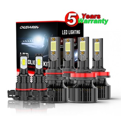 6pcs LED Headlight Bulb 9005 H11 + 5202 Fog Light for Chevy Silverado 1500 07-15