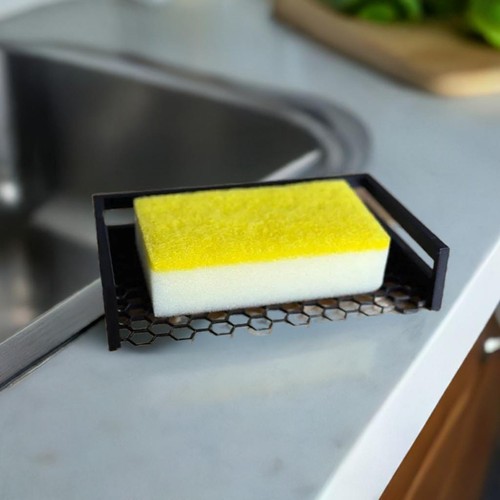 Kitchen Sponge Holder | Honeycomb Drainage Design | Sink Organizer | Countertop - Picture 3 of 7