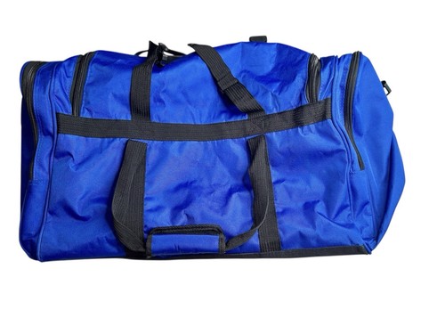 Tournamax Large 26-Inch Travel Duffel Bag Cobalt Blue & Black Shoulder Strap - Picture 2 of 7