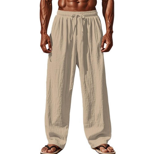 Pantalones de algodón y lino transpirables de hip hop para hombre - Imagen 12 de 31
