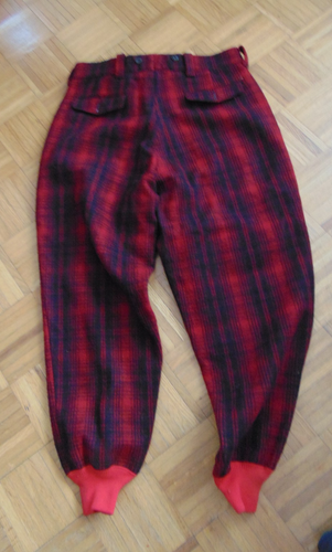 WOOLRICH BLACK/RED PLAID WOOL HUNTING PANTS-VINTAGE- SIZE 38 - #1983 - Picture 4 of 9