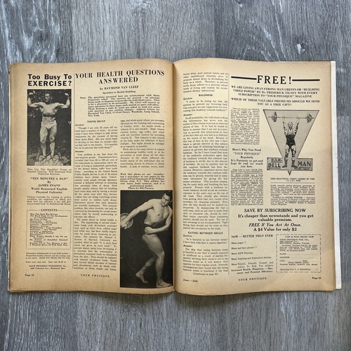 Joe Weider YOUR PHYSIQUE Bodybuilding Magazine DAN LURIE JUN JUL 1944 VOL 4 NO 2 - Picture 19 of 24