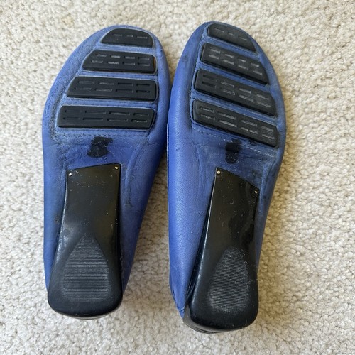 Women’s Robert Zur Size 6.5M Driving Shoes Blue with Green Woven & Gold accents - Picture 9 of 22