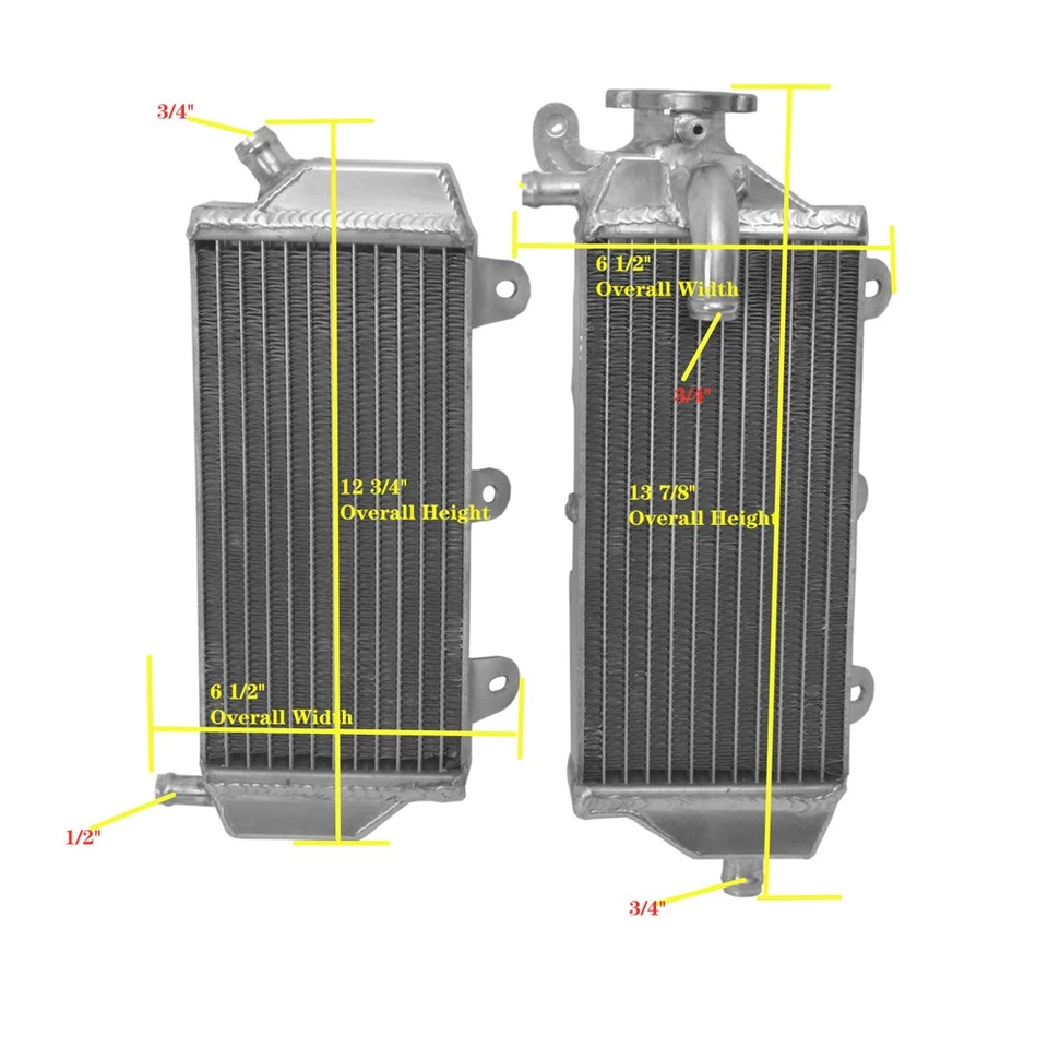 Radiador apto para Yamaha 2016-2019 YZ250FX y 2014-2018 YZ250F y 2014-2017 YZ450F Foto 3 de 4