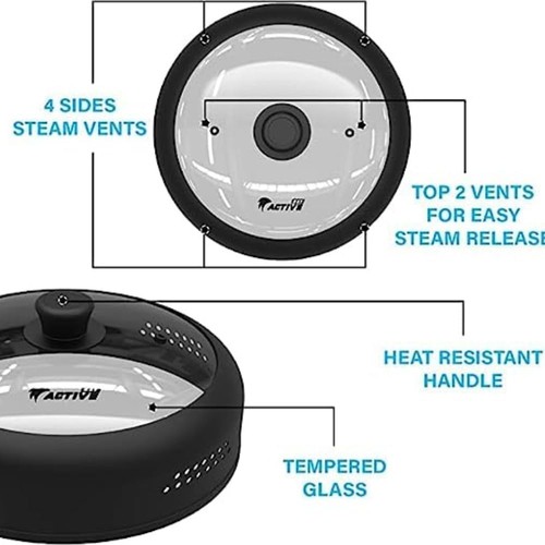 Microwave Cover for Food, Silicone and Glass Splatter Guard Lid for 6–7–8–9-1... - Bild 2 von 8