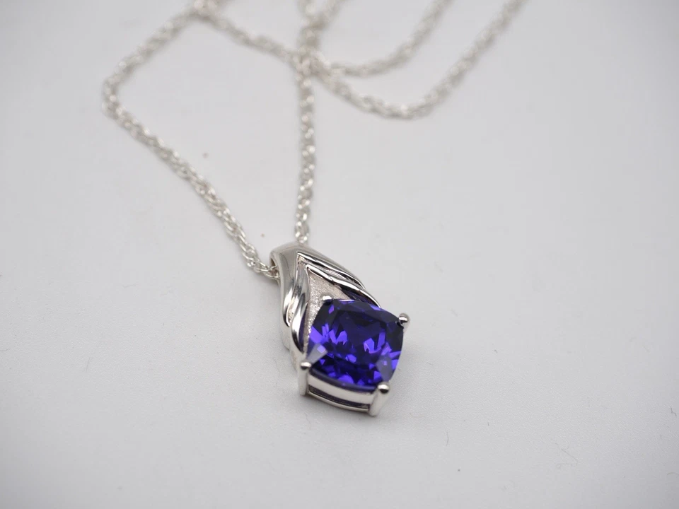 Joyería conmemorativa de plata de ley 925 recuerdo de cremación piedra púrpura Foto 2 de 4