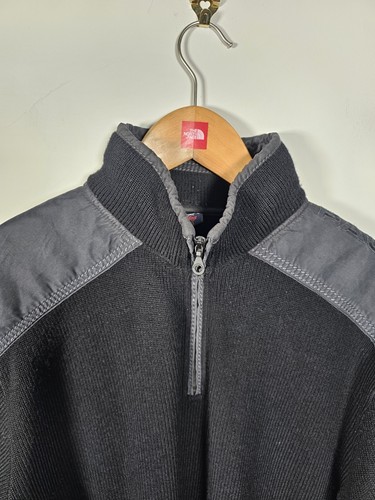 Paul & Shark Knit Jumper Men's Medium Black 1/4 Zip Logo Pockets - Picture 5 of 14