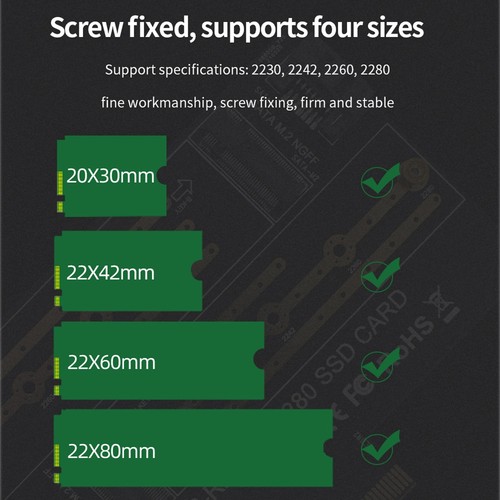 2X(1 Piece PCIE Adapter Board B/M Key Support PCI Express 3.0 2230-22807004 - Afbeelding 4 van 9