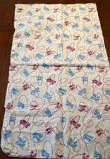 VTG Feed sack White blue red cowboy boot western Unopened Seed Flour 19x36"