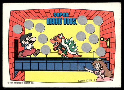 Super Mario Bros. Koopa Peach #10 1989 Topps Nintendo Scratch-Off