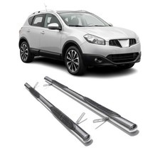 Edelstahl Trittbretter Schwellerrohre für Nissan Qashqai +2 NJ10 2008-14 Silber