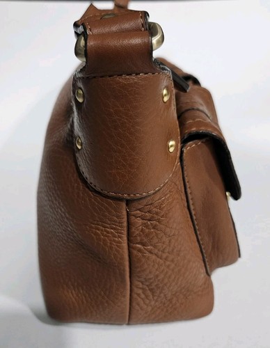 Vintage Fossil Classic Brown Pebbled Leather Shoulder Handbag #75082 - Bild 13 von 23